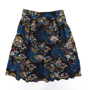 Grace Karin Skirt Womens Small Navy Fans Pleat Ruffle A-Line Short Business Zip - Picture 1 of 10