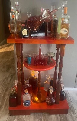 Soporte barra madera naranja quemado excelente estado  Foto 1 de 4