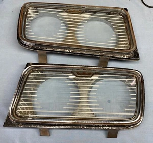 1965 CHRYSLER 300 NEW YORKER NEWPORT HEADLIGHT BEZELS GLASS HEADLAMP COVERS - Picture 1 of 8