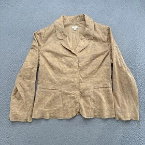 J. Jill Women's Blazer Embroidered 100% Cotton Snap Front Lightweight Size 14 - Picture 1 of 13
