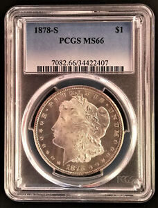 Blue Chip Quality 1878-S Morgan Silver Dollar PCGS MS66 AM017