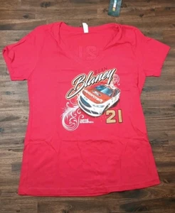 Ryan Blaney #21 NASCAR Wood Brothers Racing Motorcraft Women's V Neck Sz XL NWT - Picture 1 of 10