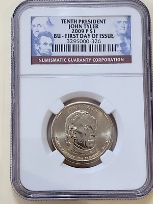 2009 P $1 John Tyler BRILLIANT UNCIRCULATED FIRST DAY OF ISSUE - Image 1 of 3