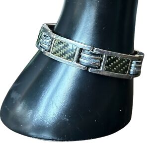 Willis Judd Mens Titanium Bracelet 8” Green Black Checkered Magnetic