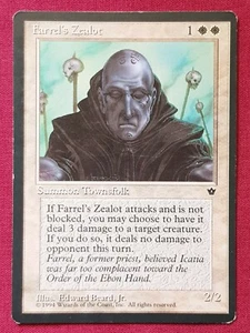 Magic The Gathering FALLEN EMPIRES FARREL'S ZEALOT BEARD white card MTG - Picture 1 of 2