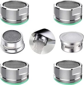 4 Stück Wasserhahn Belüfter, 2 Packungen Belüfter Filter Ersatzteile, mit Messing - Bild 1 von 7
