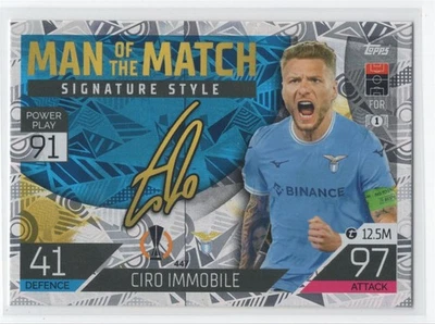 2022 Topps Match Attax UCL Man of the Match Foil Ciro Immobile SS Lazio #447 - Image 1 of 2