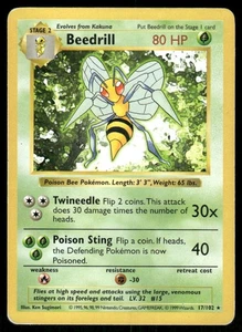 Pokemon Tcg Beedrill [Shadowless] #17 Pokemon Base Set LP - Bild 1 von 2
