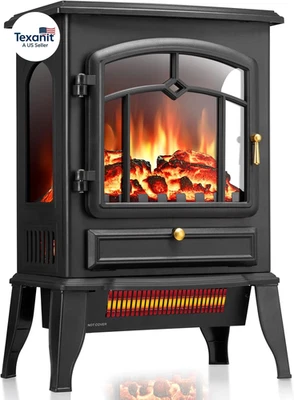 Electric Fireplace Stove, 5100 BTU Quick Heating Electric Fireplace Heater with  - Image 1 of 4