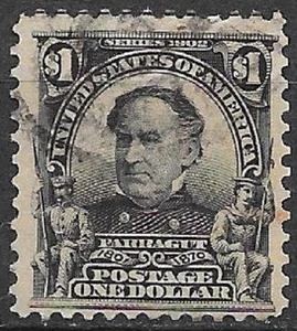 USA 1903 $1 Farragut black Scott #311 very nice well centered stamp see scans - Picture 1 of 2