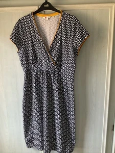 Boden Dress With Yellow Piping Round Deep V Neck And Arms holes - Picture 1 of 2
