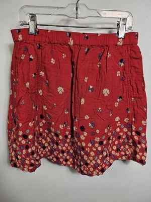 Saia Cooperative Feminina Estampada Vermelha Tamanho M - Saia Rayon Vintage - Imagem 1 de 4