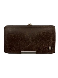 Vivienne Westwood Long Wallet Leather Brown USED TB28-7 - Picture 1 of 22