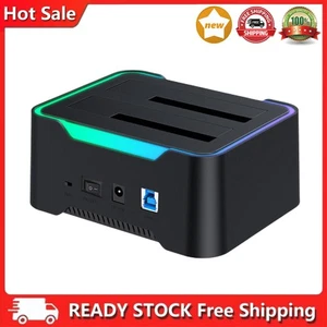 USB 3.0 To SATA Hard Drive Docking Station 2X16TB for 2.5/ 3.5inch HDD SSD - Afbeelding 1 van 12