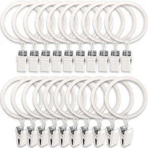 20 Pack Metal Curtain Rings with Clips, Curtain Clip Rings Hooks for Hanging ... - Picture 1 of 7