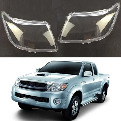 Cubierta de lente de faro izquierdo+derecho para Toyota Hilux 2008-2011 Foto 1 de 4