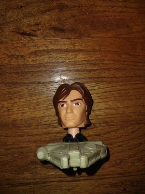  Brinquedo cabeça de bobble Han Solo Star Wars Clone Wars 2008 McDonalds Happy Meal - Imagem 1 de 3