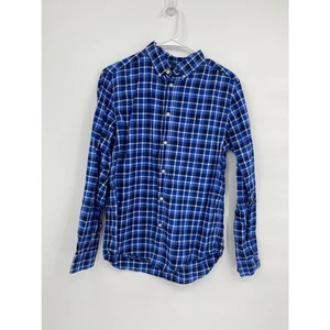 Ralph Lauren Boys XL 18-20 Blue Plaid Long Sleeve Button Front - Picture 1 of 9