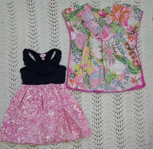 Lilly Pulitzer Girls Lot of 2 Size 5T Dress Swim Cover Up Floral Tropical Beachy - Picture 1 of 23