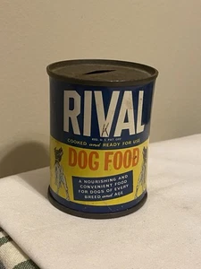 Vintage Rival Hundefutter Mini Blechdose Bank Hunde Grafik Chicago - Bild 1 von 6