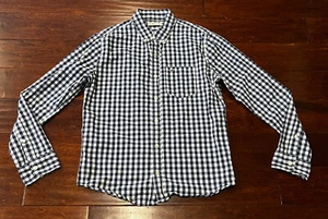 Hollister Blue White Check Plaid Mens Small Chest Pocket Button Up Casual Shirt - Picture 1 of 11