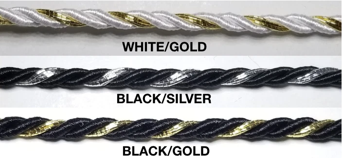 CABLE DE TORSIÓN DE 1/8" RECORTE CON METAL - 15 YARDAS CONTINUAS - ¡MUCHOS COLORES! Foto 1 de 1