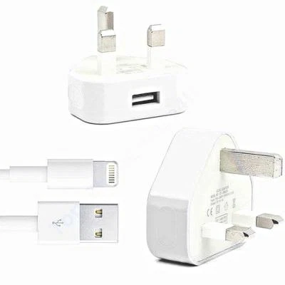 USB Triangle 3Pin main plug Charger Adaptor For Apple iPHONE Various Phones Uk - Image 1 of 3