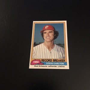1981 Topps # 202 Steve Carlton Record Breaker Nm/Mt