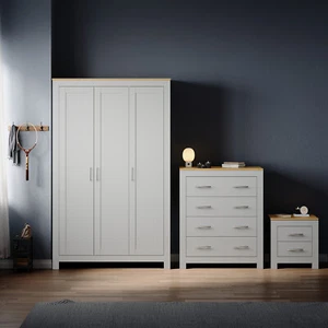 2/3 Door Wardrobe Chest of 4 Drawers Bedside Table Cabinet Bedroom Furniture Set - Picture 1 of 39