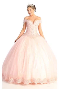 Womens Dresses For Sweet 16 Long Sweetheart Off The Shoulder Ball Gown Plus Size - Picture 1 of 13