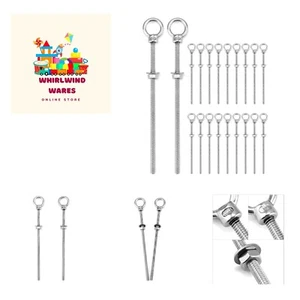 Threaded Eyebolts, 20 Pack 1/4" x 6" Long Stainless Steel Marine Grade Should... - Picture 1 of 9