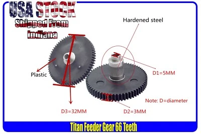 Engranaje alimentador extrusora Titan, rueda de extrusión, engranaje de metal para impresora 3D Foto 1 de 4