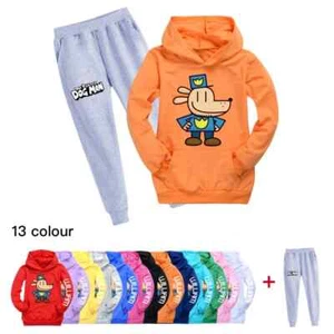 Children DOG MAN Tracksuit Autumn Clothing Sets Hooded T-Shirt Pants Suits 2025 - Picture 1 of 38