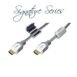 4️🇰 1080P SIGNATURE SERIES 1M HDMI LEAD GOLD CONNECTORS CLIP-ON FERRITE CORES - Picture 1 of 4