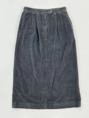 Очень хорошее состояние Lands End Вельветовая Юбка Сделано в США Серая Размер 10 Midi Cottage Широкие Карманы Wale - Изображение 1 из 4