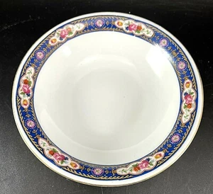 MZ Altrohlau CM-R Fine Bone China Fruit Bowl Czechoslovakia Blue Border Roses - Picture 1 of 6
