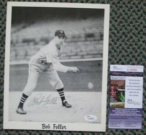 RARE BOB FELLER AUTO SIGNED 8 x 10 PHOTO COA FROM JSA CLEVELAND INDIANS - Picture 1 of 1