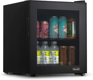 Beverage Fridge and Cooler with Reversible Glass Door, 60 Can Freestanding Mini - Picture 1 of 12