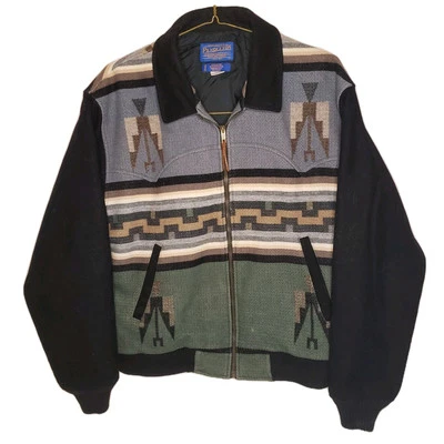 Pendleton High Grade Western Wear Aztec Bomber Jacket Made USA Sz L - Image 1 of 4