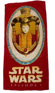Vintage 1999 Star Wars Episode 1 Queen Amidala Strandtuch 27x54 rotes Etikett - Bild 1 von 5