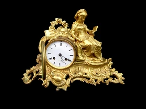 Antique Clock French Bronze Ormolu Victorian 19th Century Signed Japy Freres - Picture 1 of 14