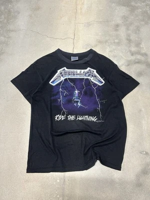 Rare 1980s Metallica Ride The Lightning Size Large Brockum Tag Vintage - Image 1 of 4