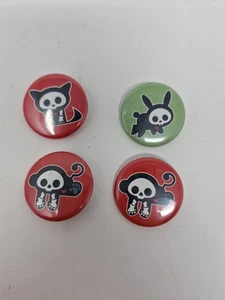 Skelanimals 4 pcs Pinback Buttons 2005 2006 Mitchell Bernal Vintage HTF - Picture 1 of 10