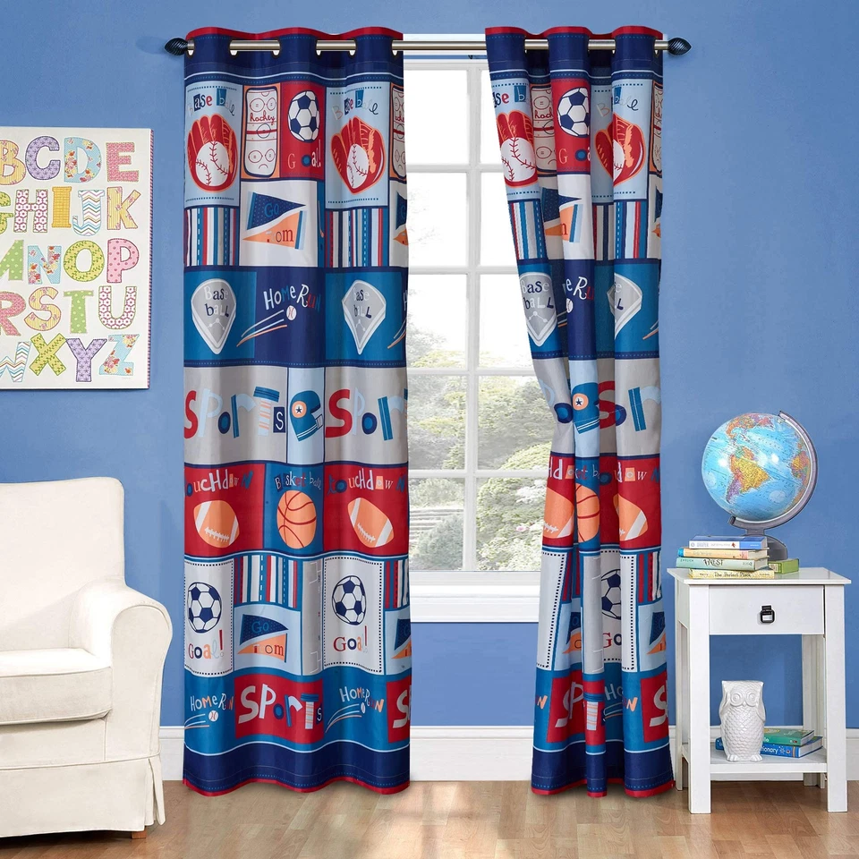 Juego de cortinas de 2 paneles con ojal para niños niñas adolescentes dormitorio conjunto multicolor... Foto 1 de 1