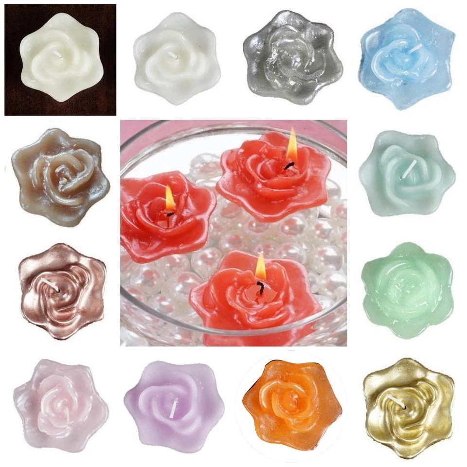 12 Wedding Roses Flowers Floating Candles Party Event Centerpieces Supplies SALE - Image 1 of 1