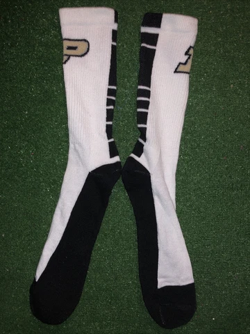 PURDUE BOILERMAKERS SOCKS MENS CREW FULL KNIT SIZE M/L NWT Cover