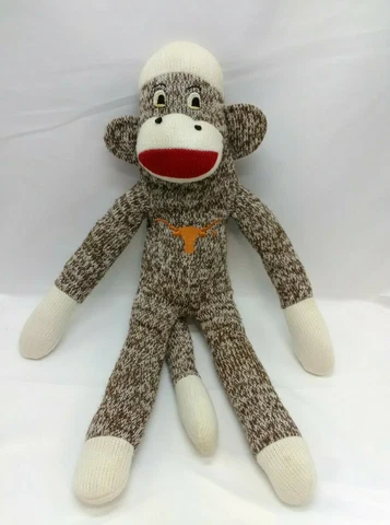 Texas Longhorns UT Sock Monkey Plush 18" Jenkins Enterprises Cover