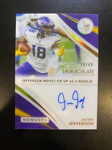 2021 Immaculate Collection Moments Justin Jefferson AUTO /49 #MA-JUJ READ - Picture 1 of 4
