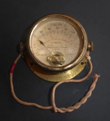 joli voltmètre apériodique ancien en laiton Chauvin et Arnoux Paris - Photo 1/4