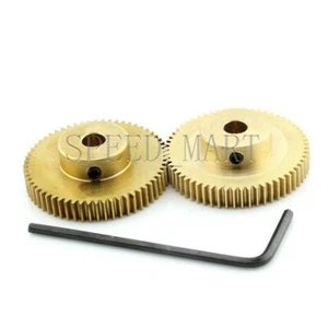 2pcs 3mm Bore 60 Teeth 5mm Teeth width 0.5 Module Motor Metal Brass Gear Wheel - Picture 1 of 5